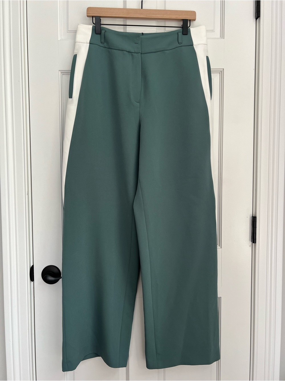 Julia Allert Wide-Leg Colorblock Tuxedo Trousers